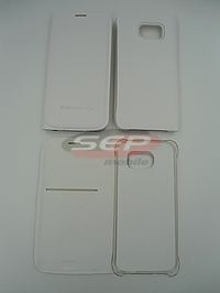 Accesorii GSM - Toc FlipCover: Toc FlipCover Leather Samsung Galaxy S6 Edge WHITE