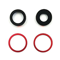 Accesorii GSM - Geam camera foto: Geam camera cu Rama Apple iPhone 12 RED