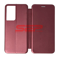 Accesorii GSM - Toc FlipCover Round: Toc FlipCover Round Samsung Galaxy S21 Ultra Wine