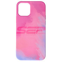 Accesorii GSM - Toc silicon Watercolor: Toc silicon Watercolor Apple iPhone 12 Purplish Red