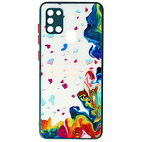 Toc TPU Watercolor Glass Samsung Galaxy A21s Ink White
