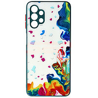 Accesorii GSM - Toc TPU Watercolor Glass: Toc TPU Watercolor Glass Samsung Galaxy A32 5G Ink White