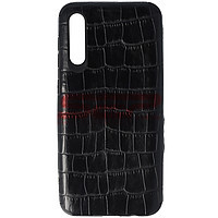 Accesorii GSM - Leather Back Cover: Toc TPU Leather Crocodile Samsung Galaxy A50 Black