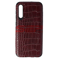 Accesorii GSM - Leather Back Cover: Toc TPU Leather Crocodile Samsung Galaxy A50 Burgundy