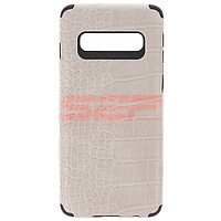 Accesorii GSM - Leather Back Cover: Toc TPU Leather Crocodile Samsung Galaxy S10 Grey