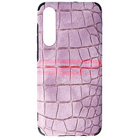 Accesorii GSM - Leather Back Cover: Toc TPU Leather Crocodile Samsung Galaxy A70 Lavender