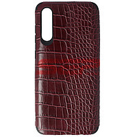 Accesorii GSM - Leather Back Cover: Toc TPU Leather Crocodile Samsung Galaxy A70 Burgundy