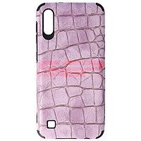 Accesorii GSM - Leather Back Cover: Toc TPU Leather Crocodile Samsung Galaxy A10 Lavender
