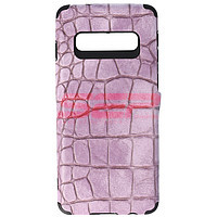Accesorii GSM - Leather Back Cover: Toc TPU Leather Crocodile Samsung Galaxy S10 Lavender