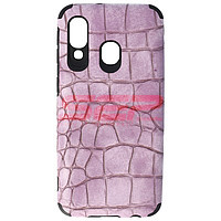Accesorii GSM - Leather Back Cover: Toc TPU Leather Crocodile Samsung Galaxy A40 Lavender