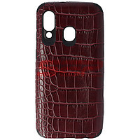 Accesorii GSM - Leather Back Cover: Toc TPU Leather Crocodile Samsung Galaxy A40 Burgundy