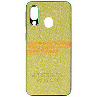 Accesorii GSM - Leather Back Cover: Toc TPU Leather Denim Samsung Galaxy A40 Green