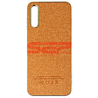 Accesorii GSM - Leather Back Cover: Toc TPU Leather Denim Samsung Galaxy A70 Gold