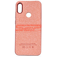 Accesorii GSM - Leather Back Cover: Toc TPU Leather Denim Huawei Y6 2019 Rose Gold