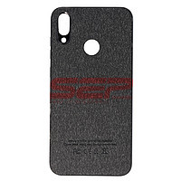 Accesorii GSM - Leather Back Cover: Toc TPU Leather Denim Huawei Y7 Prime 2019 / Y7 2019 Black