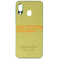 Accesorii GSM - Leather Back Cover: Toc TPU Leather Denim Samsung Galaxy A20 Green