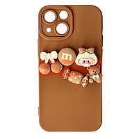 Accesorii GSM - Toc silicon 3D Cartoon: Toc silicon 3D Cartoon Apple iPhone 13 Mini Brown Candy