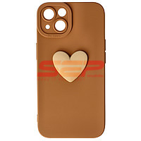 Accesorii GSM - Toc silicon 3D Cartoon: Toc silicon 3D Cartoon Apple iPhone 13 Brown Heart