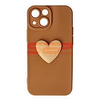 Accesorii GSM - TPU Back Cover: Toc silicon 3D Cartoon Apple iPhone 13 Mini Brown Heart