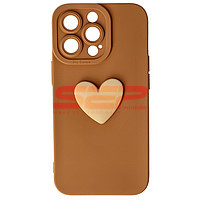 Accesorii GSM - Toc silicon 3D Cartoon: Toc silicon 3D Cartoon Apple iPhone 13 Pro Brown Heart