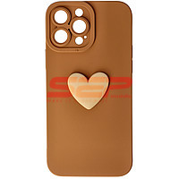 Accesorii GSM - TPU Back Cover: Toc silicon 3D Cartoon Apple iPhone 13 Pro Max Brown Heart