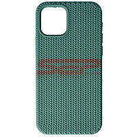 PROMOTIE Accesorii GSM: Toc silicon Woven Texture Apple iPhone 12 Pro Midnight Green