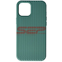 PROMOTIE Accesorii GSM: Toc silicon Woven Texture Apple iPhone 12 Pro Max Midnight Green