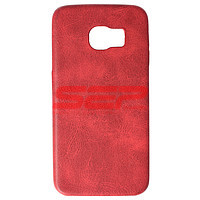 Accesorii GSM - Toc Leather Vintage Tatoo: Toc Leather Vintage Tatoo Samsung Galaxy S6 Edge RED