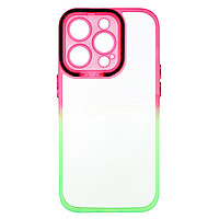 Accesorii GSM - Toc TPU+PC Gradient Frame: Toc TPU+PC Gradient Frame Apple iPhone 14 Pro Pink-Green