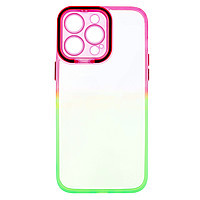 Accesorii GSM - Toc TPU+PC Gradient Frame: Toc TPU+PC Gradient Frame Apple iPhone 14 Pro Max Pink-Green