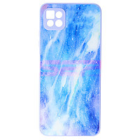 PROMOTIE Accesorii GSM: Toc TPU Watercolor Glass Samsung Galaxy A22 5G Galactic Blue