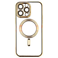 Accesorii GSM - TPU Back Cover: Toc TPU Plating Frame Magnetic Magsafe Apple iPhone 14 Pro Max Gold