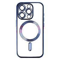 Accesorii GSM - TPU Back Cover: Toc TPU Plating Frame Magnetic Magsafe Apple iPhone 15 Pro Blue
