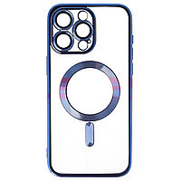 Toc TPU Plating Frame Magnetic Magsafe Apple iPhone 15 Pro Max Blue