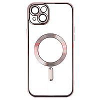 Accesorii GSM - TPU Back Cover: Toc TPU Plating Frame Magnetic Magsafe Apple iPhone 15 Plus Pink