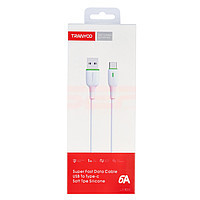 Accesorii GSM - : Cablu date soft silicone USB - Type-C TRANYOO Fast Charge T-X22 White