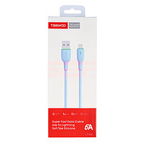Accesorii GSM - Cablu date Fast Charge: Cablu date soft silicone USB - Lightning TRANYOO Fast Charge T-X22 Blue