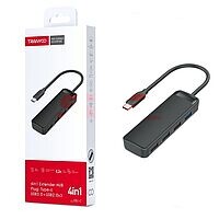 HUB extindere 4 in 1 cu conector Type-C TRANYOO HB1-C