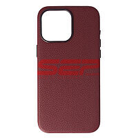 Toc TPU Leather Magsafe Apple iPhone 15 Pro Max Wine