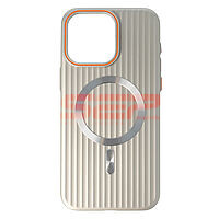 Accesorii GSM - Toc PC Metallic Lines: Toc PC Metallic Lines Magsafe Apple iPhone 15 Pro Max Ivory