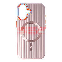Accesorii GSM - Toc PC Metallic Lines: Toc PC Metallic Lines Magsafe Apple iPhone 16 Pink