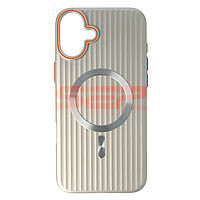 Accesorii GSM - Toc PC Metallic Lines: Toc PC Metallic Lines Magsafe Apple iPhone 16 Plus Ivory
