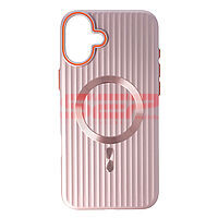 Accesorii GSM - Toc PC Metallic Lines: Toc PC Metallic Lines Magsafe Apple iPhone 16 Plus Pink