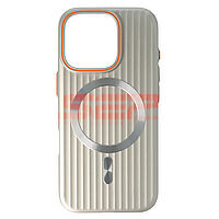 Accesorii GSM - Toc PC Metallic Lines: Toc PC Metallic Lines Magsafe Apple iPhone 16 Pro Ivory
