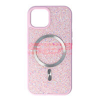 Accesorii GSM - : Toc TPU+PC Diamonds Magsafe Apple iPhone 15 Pink