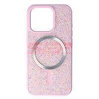 Accesorii GSM - : Toc TPU+PC Diamonds Magsafe Apple iPhone 15 Pro Pink