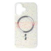Accesorii GSM - : Toc TPU+PC Diamonds Magsafe Apple iPhone 16 White