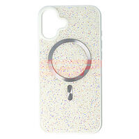 Accesorii GSM - : Toc TPU+PC Diamonds Magsafe Apple iPhone 16 Plus White