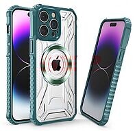 Accesorii GSM - : Toc TPU+PC Geometric Apple iPhone 16 Green
