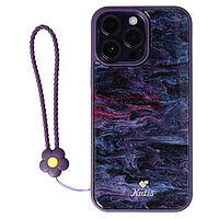 Accesorii GSM - Noutati: Accesoriu tip bratara din silicon Flower pentru husa telefon mobil DARK PURPLE